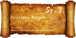 Szilágyi Norman névjegykártya