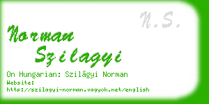 norman szilagyi business card